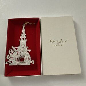Winterlace Tamerlane Church Doves Christmas Ornament White Cut Out B19
